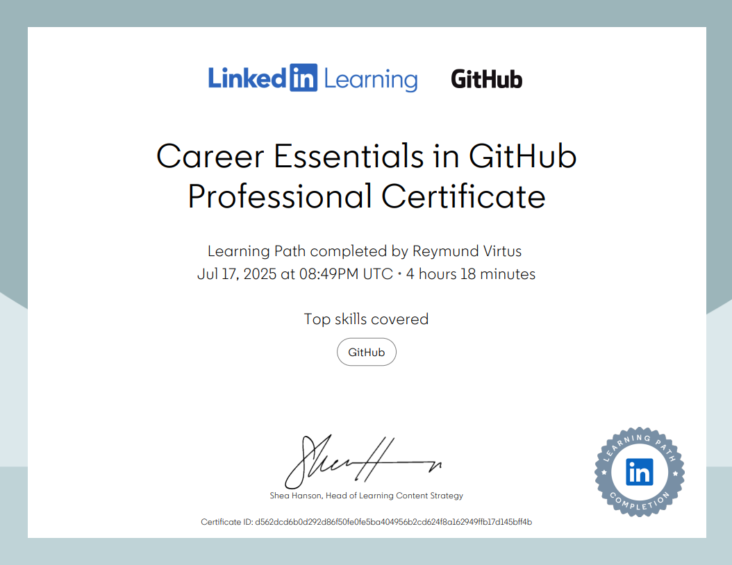Career Essentials in GitHub Professional Certificate